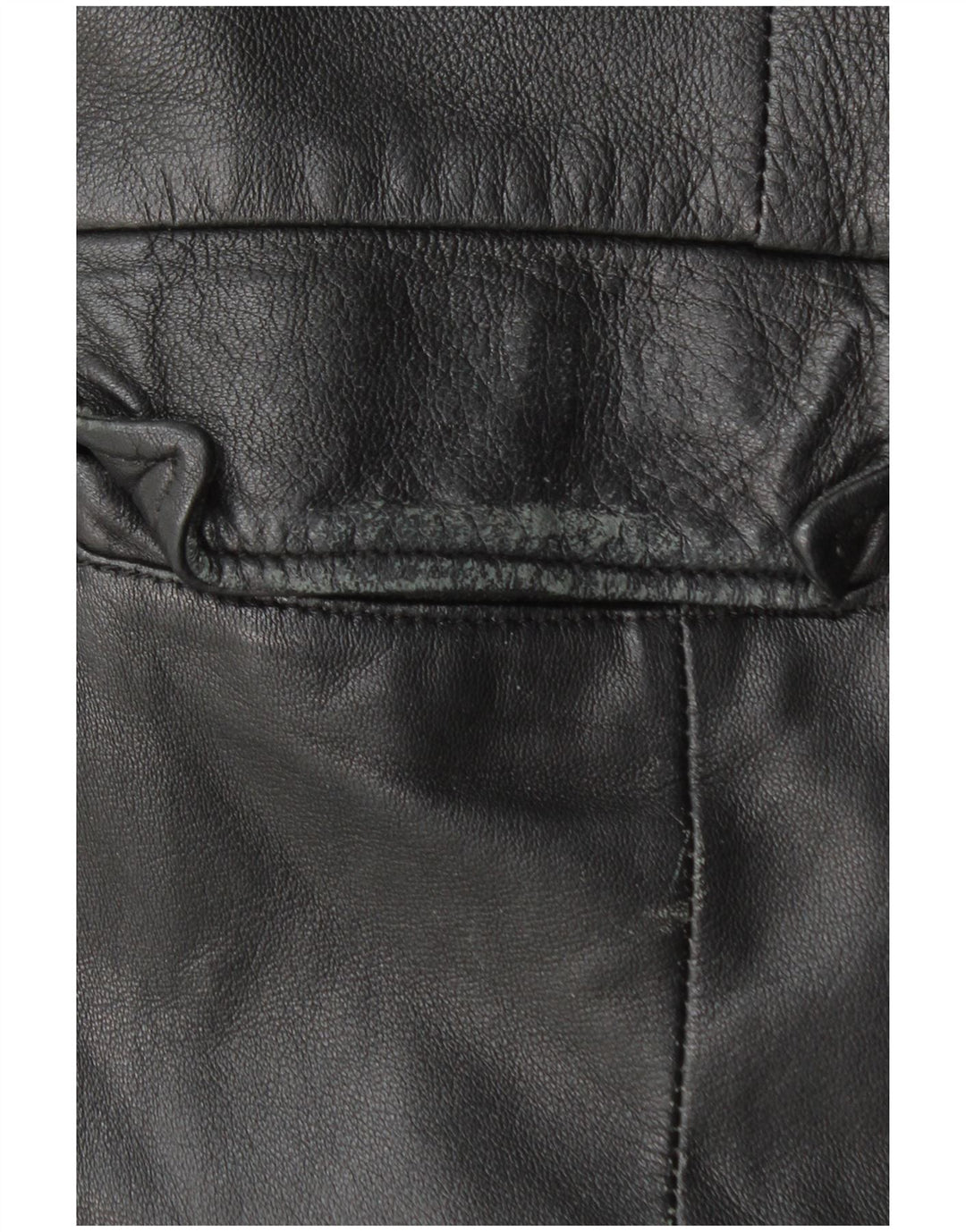 VINTAGE Γυναικείο Δερμάτινο Παλτό UK 18 XL Μαύρο Δερμάτινο