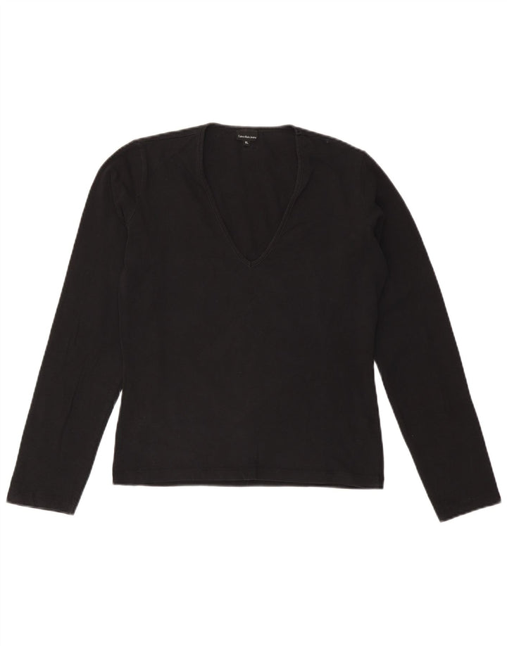 CALVIN KLEIN JEANS Γυναικείο τοπ μακρυμάνικο UK 18 XL Μαύρο