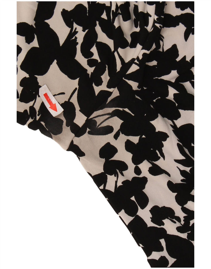 MARKS & SPENCER Γυναικεία Μπλούζα Τοπ UK 16 Large Black Floral Polyester