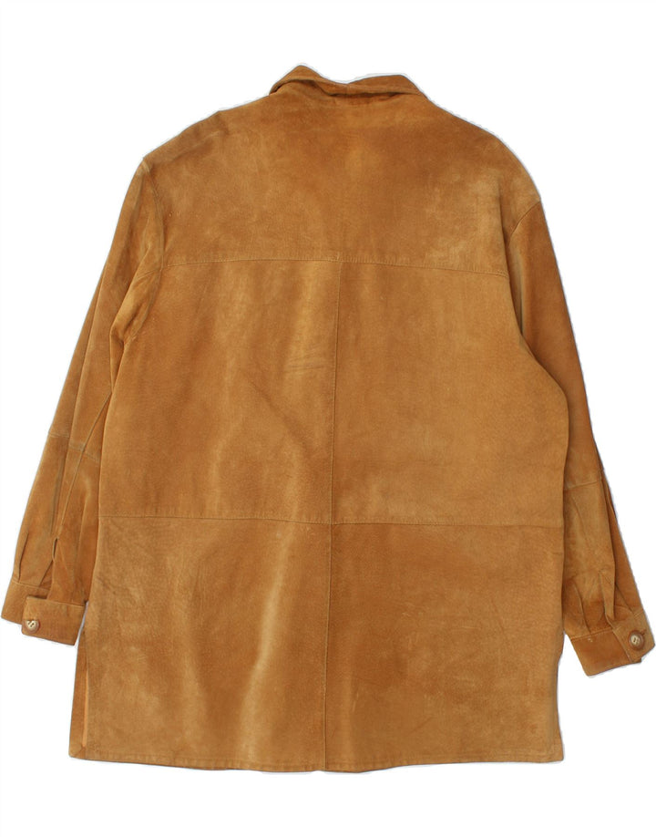 PEEK & CLEPPENBURG Womens Oversized Suede Overcoat EU 42 Large Brown Vintage Peek & Cleppenburg and Second-Hand Peek & Cleppenburg from Messina Hembry 