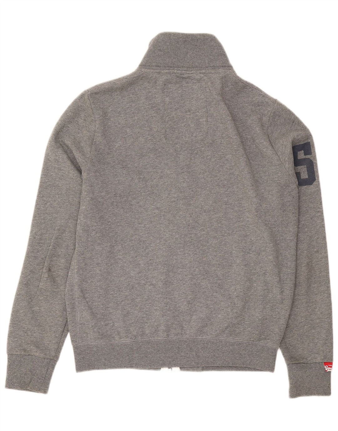 Superdry Ανδρική φόρμα φόρμας με γραφικές φόρμες, Μπουφάν από βαμβακερό μεσαίο γκρι