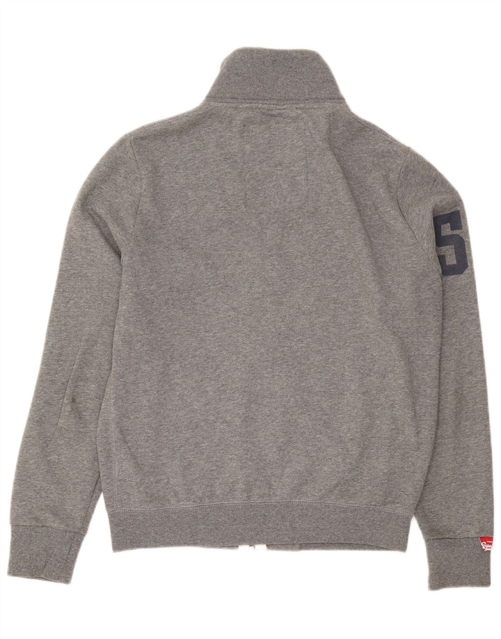 Superdry Ανδρική φόρμα φόρμας με γραφικές φόρμες, Μπουφάν από βαμβακερό μεσαίο γκρι