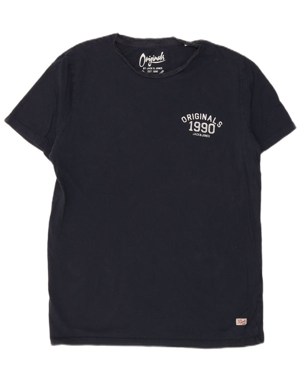 JACK & JONES Ανδρικό γραφικό T-Shirt Top Large Navy Blue από βαμβάκι