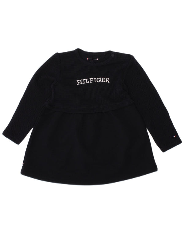 TOMMY HILFIGER Baby Girls Graphic Jumper Dress 9-12 Months Navy Blue