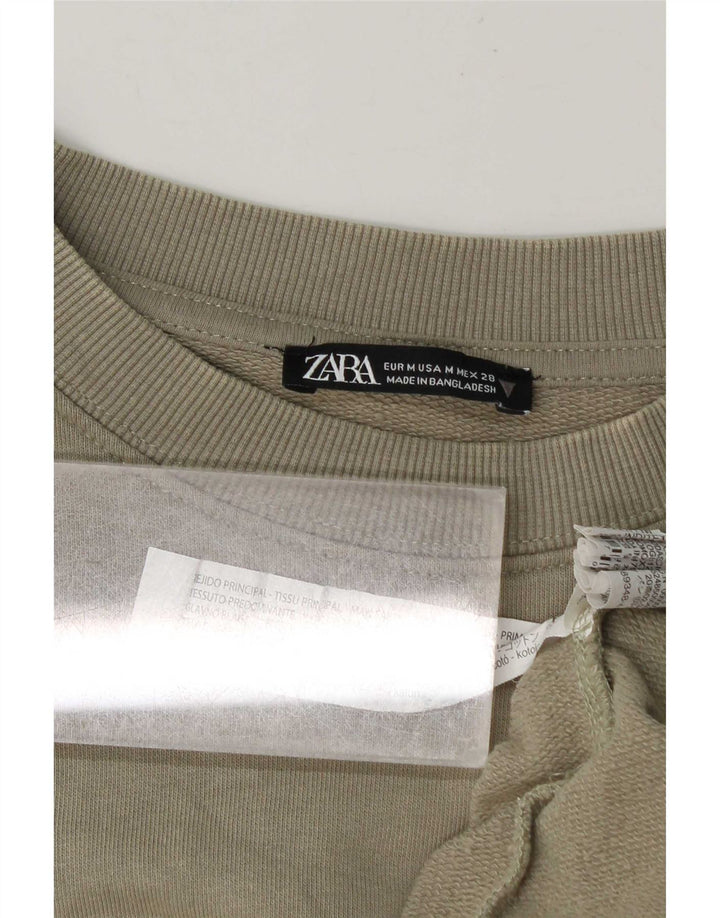 Zara Ανδρικό Φούτερ Jumper Μεσαίο Χακί Βαμβακερό