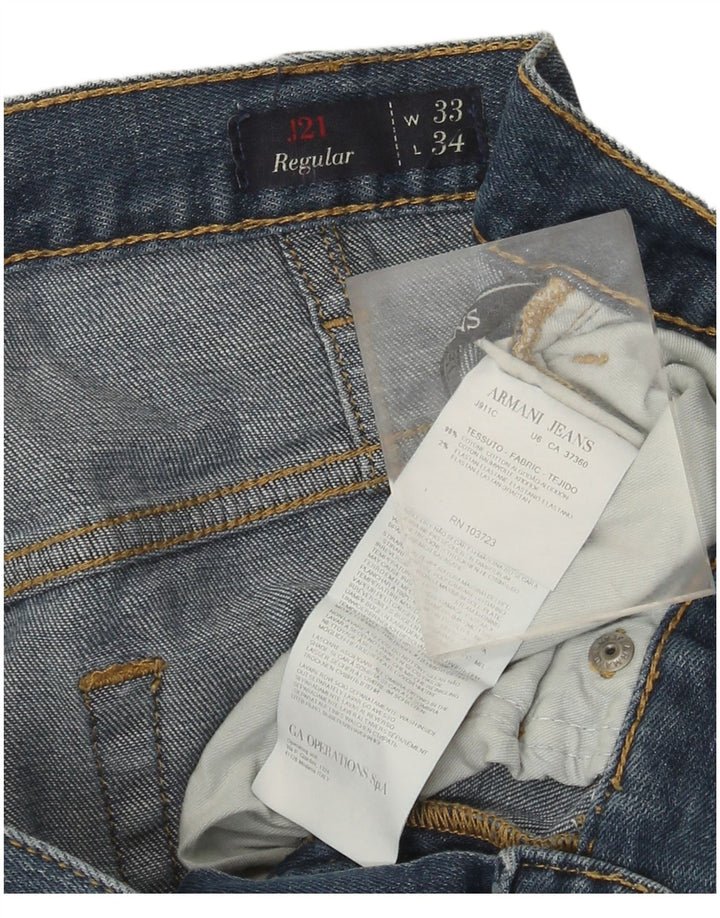Armani Jeans Ανδρικό Regular Straight Jeans W33 L30 Μπλε βαμβακερό