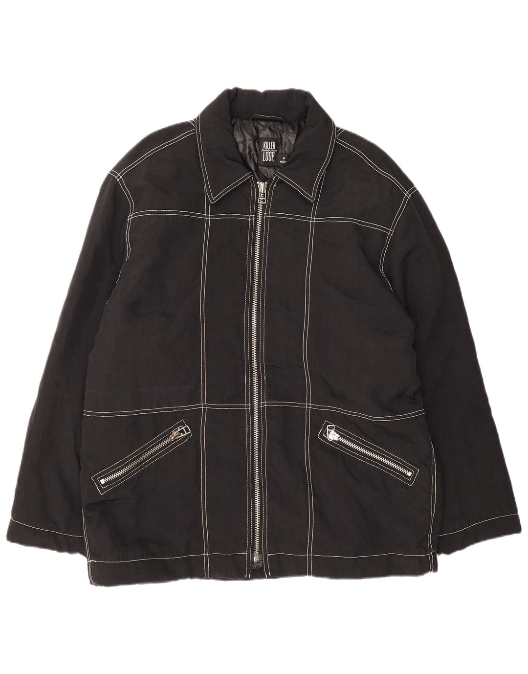 Killer Loop Ανδρικό γραφικό Bomber Jacket UK 38 Medium Black Polyamide