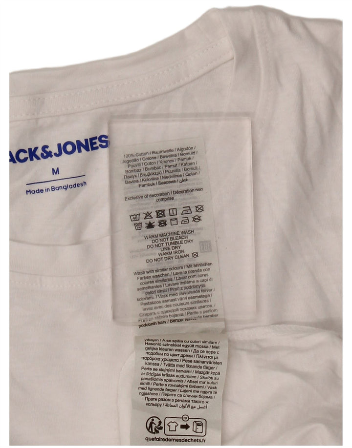 Ανδρικό T-Shirt JACK & JONES Τοπ μεσαίο λευκό βαμβακερό