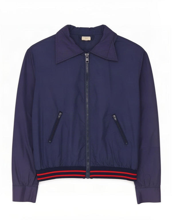 Vintage Ανδρικό Bomber Jacket IT 48 Medium Navy Blue Polyamide