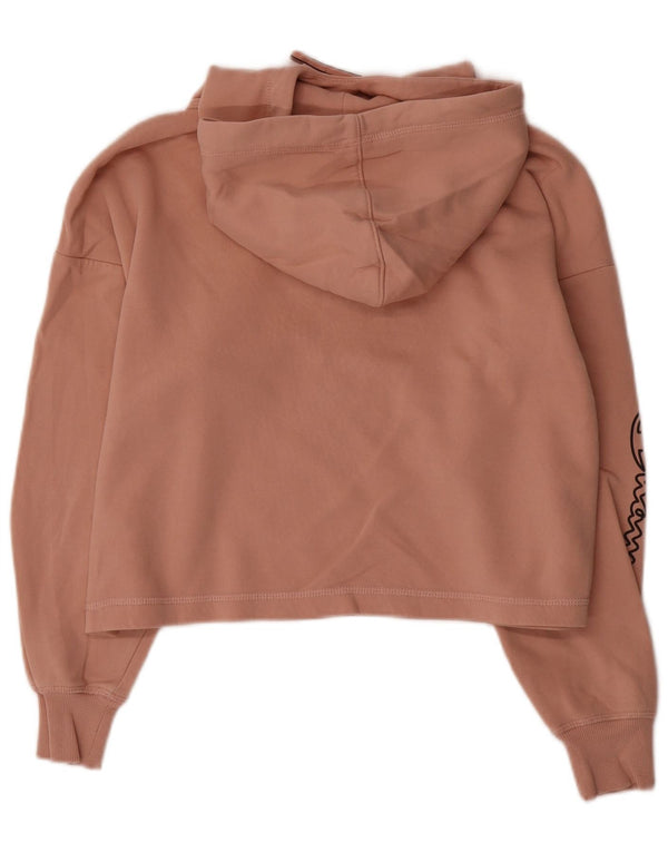 Champion Womens Oversized Crop Graphic Hoodie Jumper UK 10 Small Pink