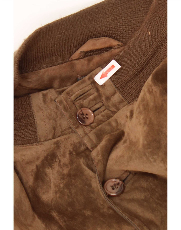 Vintage Ανδρικό Velor Bomber Jacket IT 52 XL Brown Silk