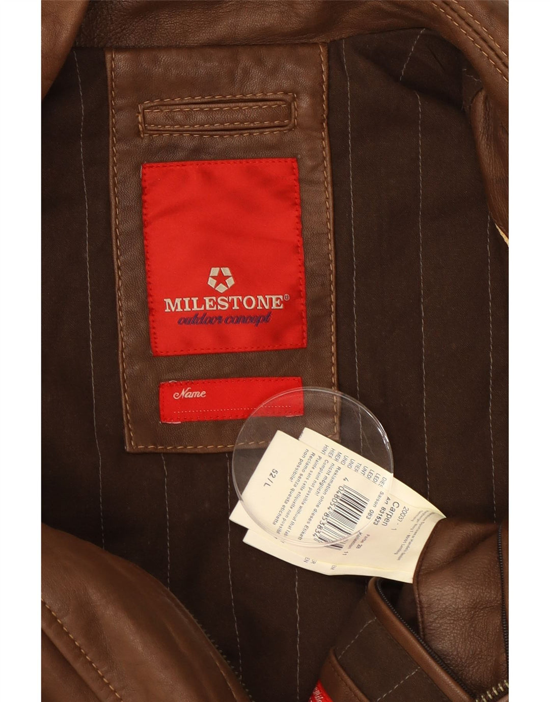 MILESTONE Ανδρικό Δερμάτινο Μπουφάν UK 40 Μεγάλο Καφέ Δερμάτινο