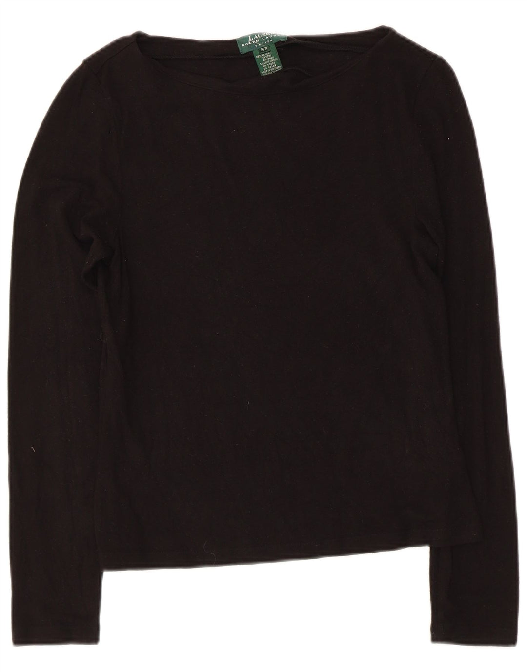 Ralph Lauren Γυναικείο Petite μακρυμάνικο τοπ UK 8 Small Black Rayon