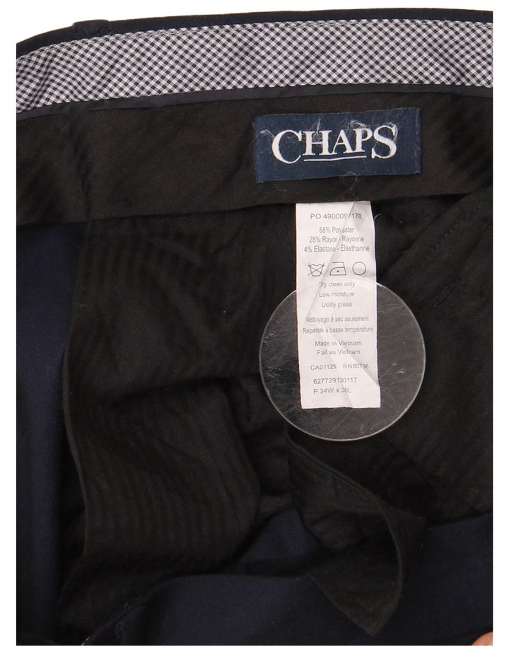 CHAPS Ανδρικό ίσιο παντελόνι W34 L30 Navy Blue Polyester