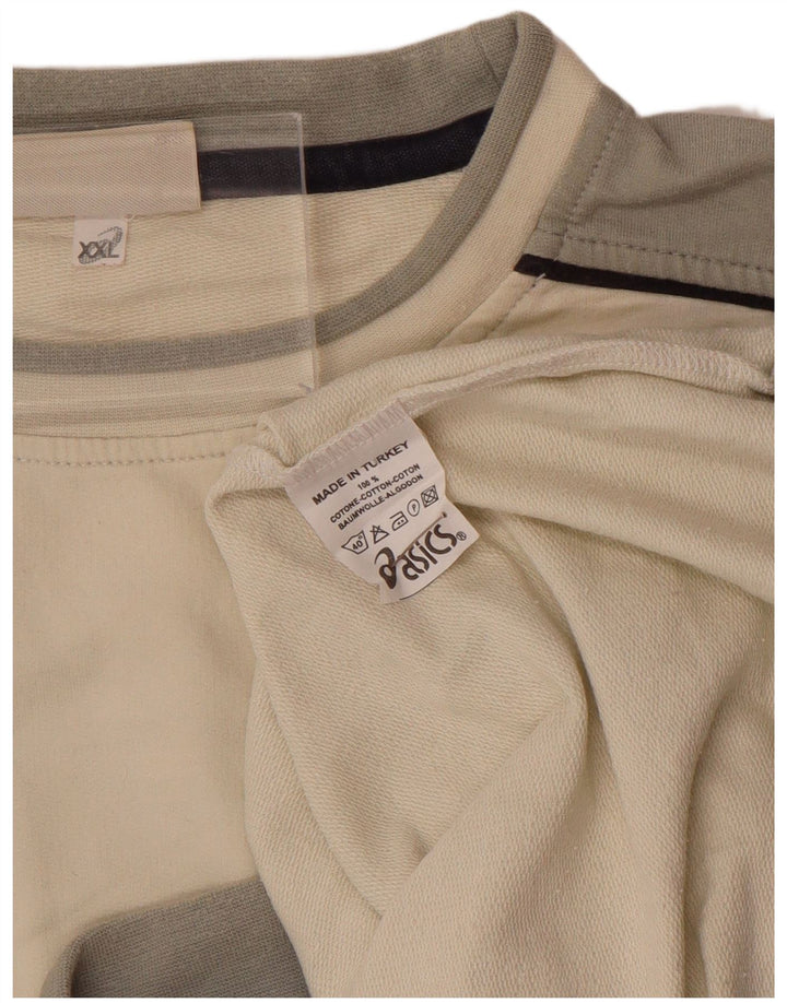 Ανδρική φούτερ ASICS Jumper 2XL Off White Colourblock Βαμβακερή