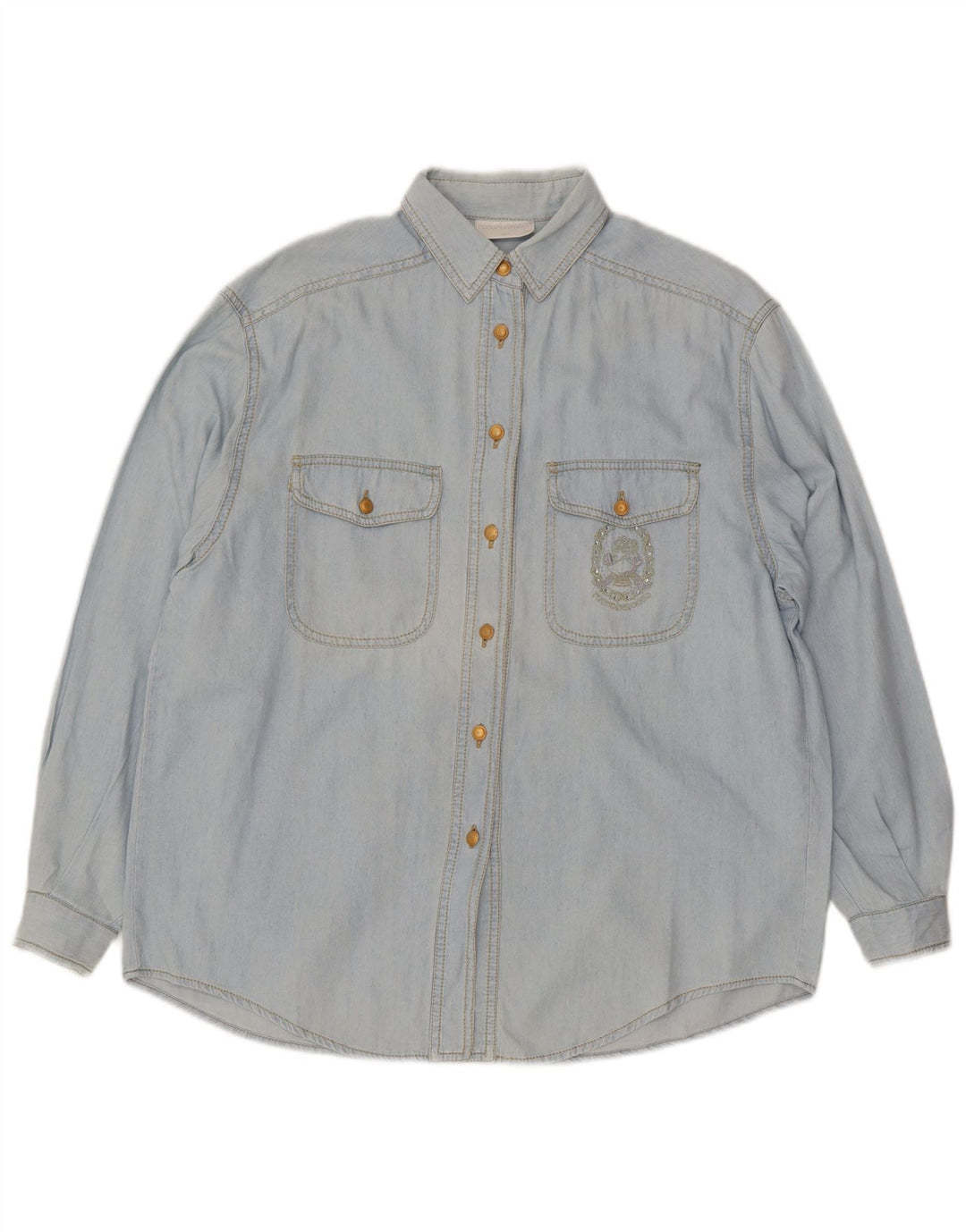 Roccobarocco Γυναικείο Τζιν Πουκάμισο IT 42 Μεσαίο Μπλε Βαμβακερό