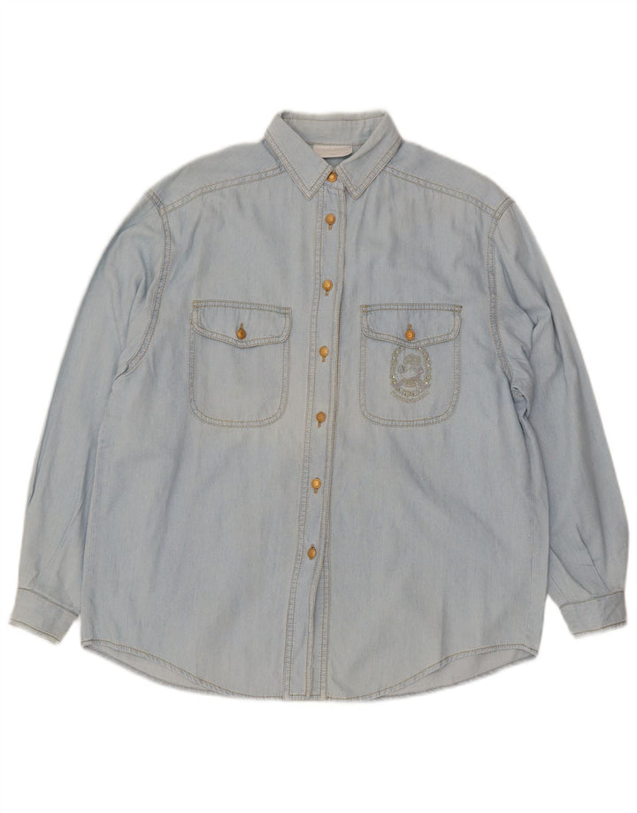 Roccobarocco Γυναικείο Τζιν Πουκάμισο IT 42 Μεσαίο Μπλε Βαμβακερό