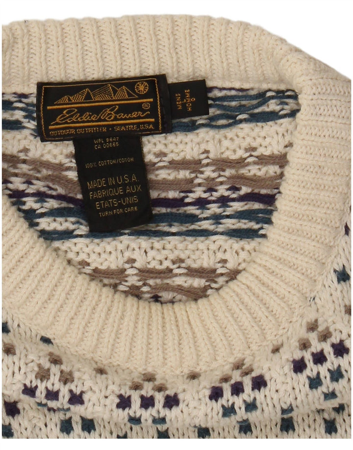 Eddie Bauer Ανδρικό πουλόβερ με λαιμόκοψη μεγάλο, βαμβακερό με στίγματα