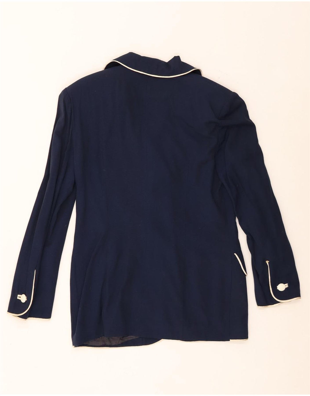 Vintage γυναικείο σακάκι με 4 κουμπιά UK 12 Medium Navy Blue