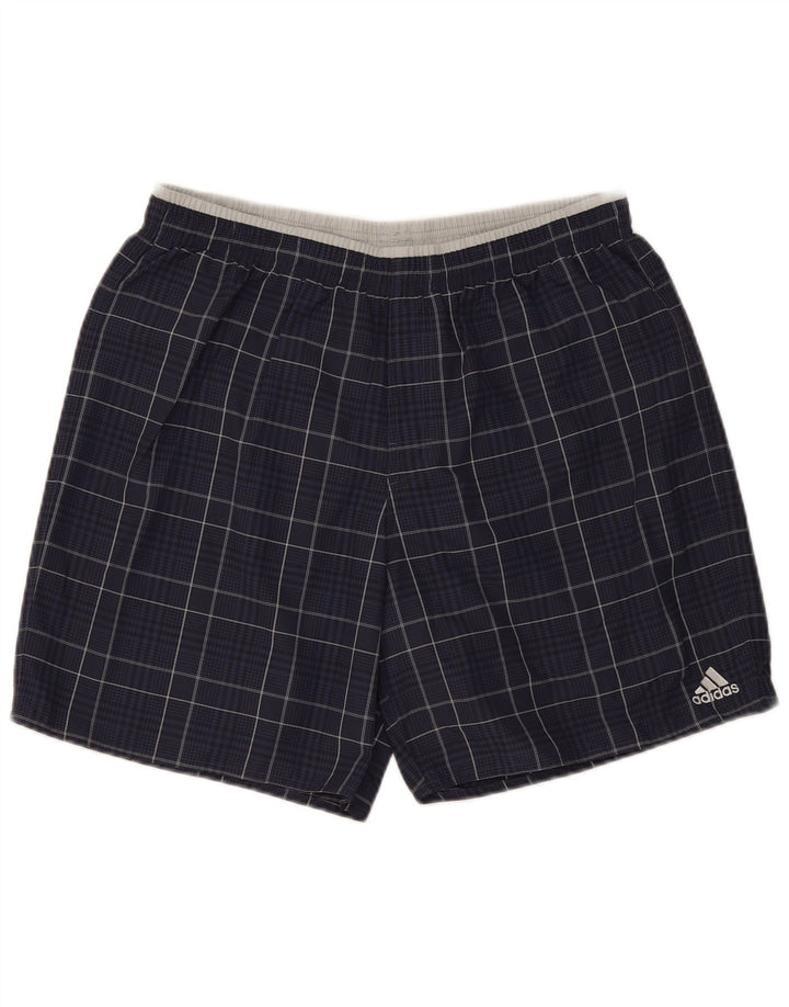 Ανδρικό αθλητικό σορτς Adidas Large Navy Blue Check Polyamide