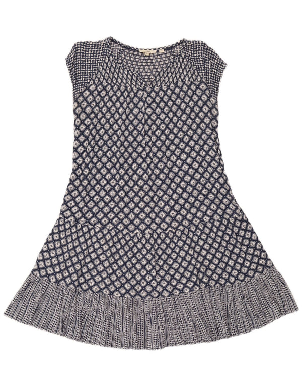 Fat Face Γυναικείο φόρεμα A-Line UK 10 Small Navy Blue γεωμετρική βισκόζη
