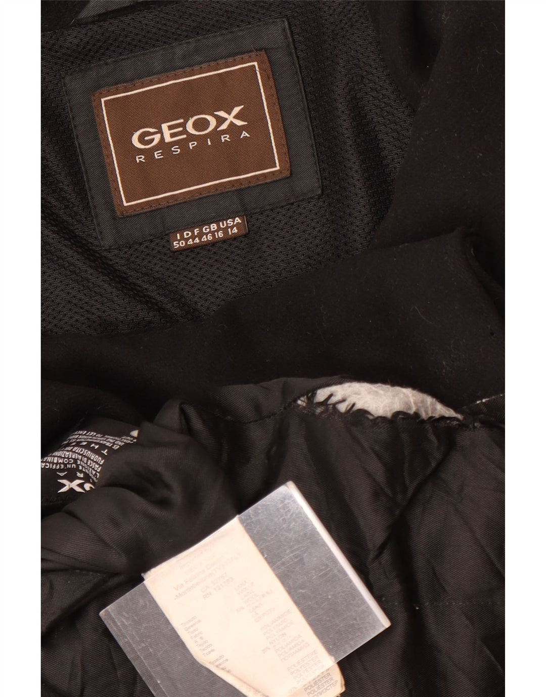 Γυναικείο παλτό GEOX Respira UK 16 Large Black Wool