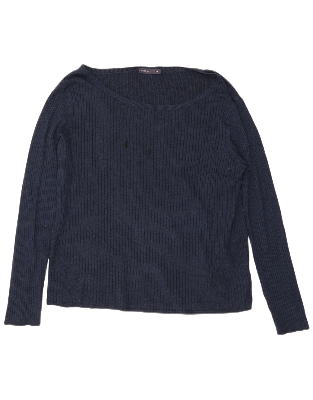Marks & Spencer Γυναικεία μπλούζα μακρυμάνικη UK 24 4XL Navy Blue Viscose