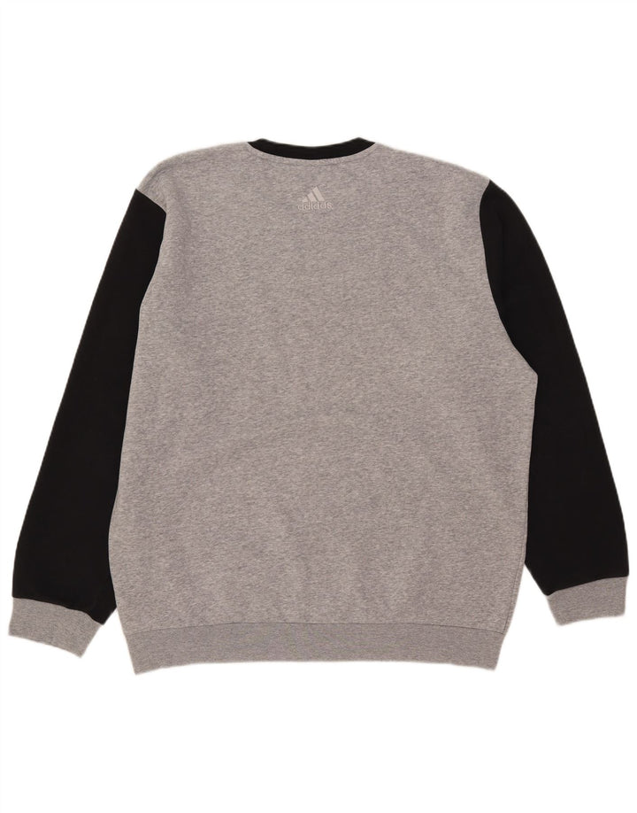 Ανδρικό γραφικό φούτερ Adidas Jumper με μεγάλο γκρι χρώμα