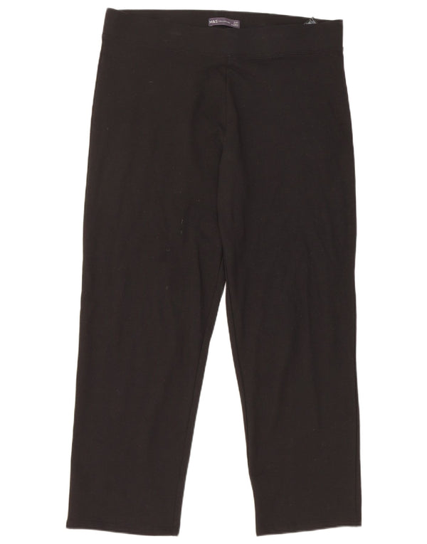 Marks & Spencer Γυναικεία φόρμα παντελόνια UK 16 Large Black Cotton