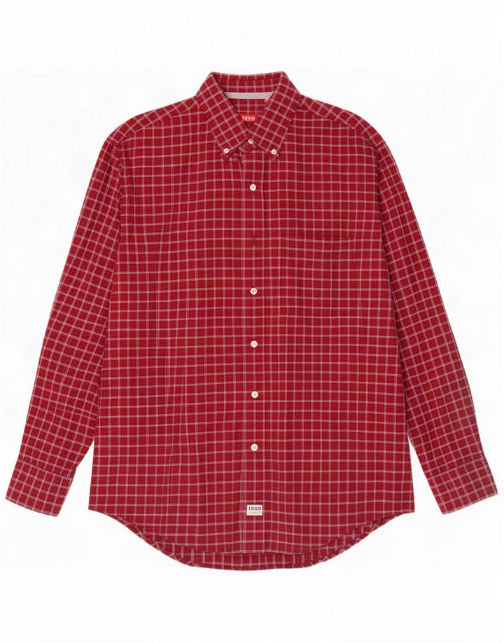 Izod Ανδρικό πουκάμισο Medium Burgundy καρό βαμβακερό
