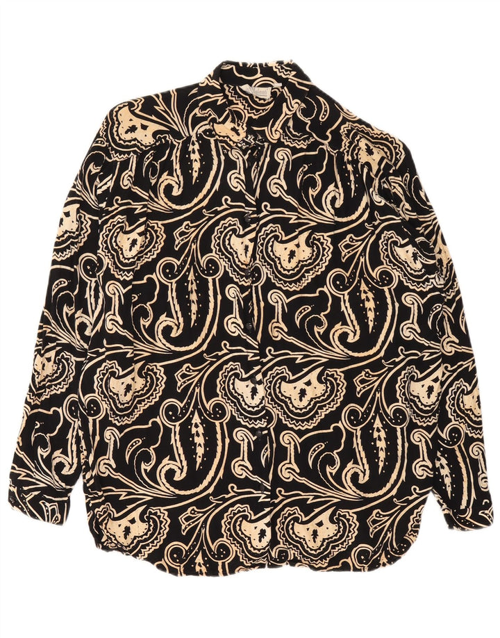 Rudi Valenti Γυναικείο πουκάμισο Oversized Μπλούζα IT 46 Large Black Paisley