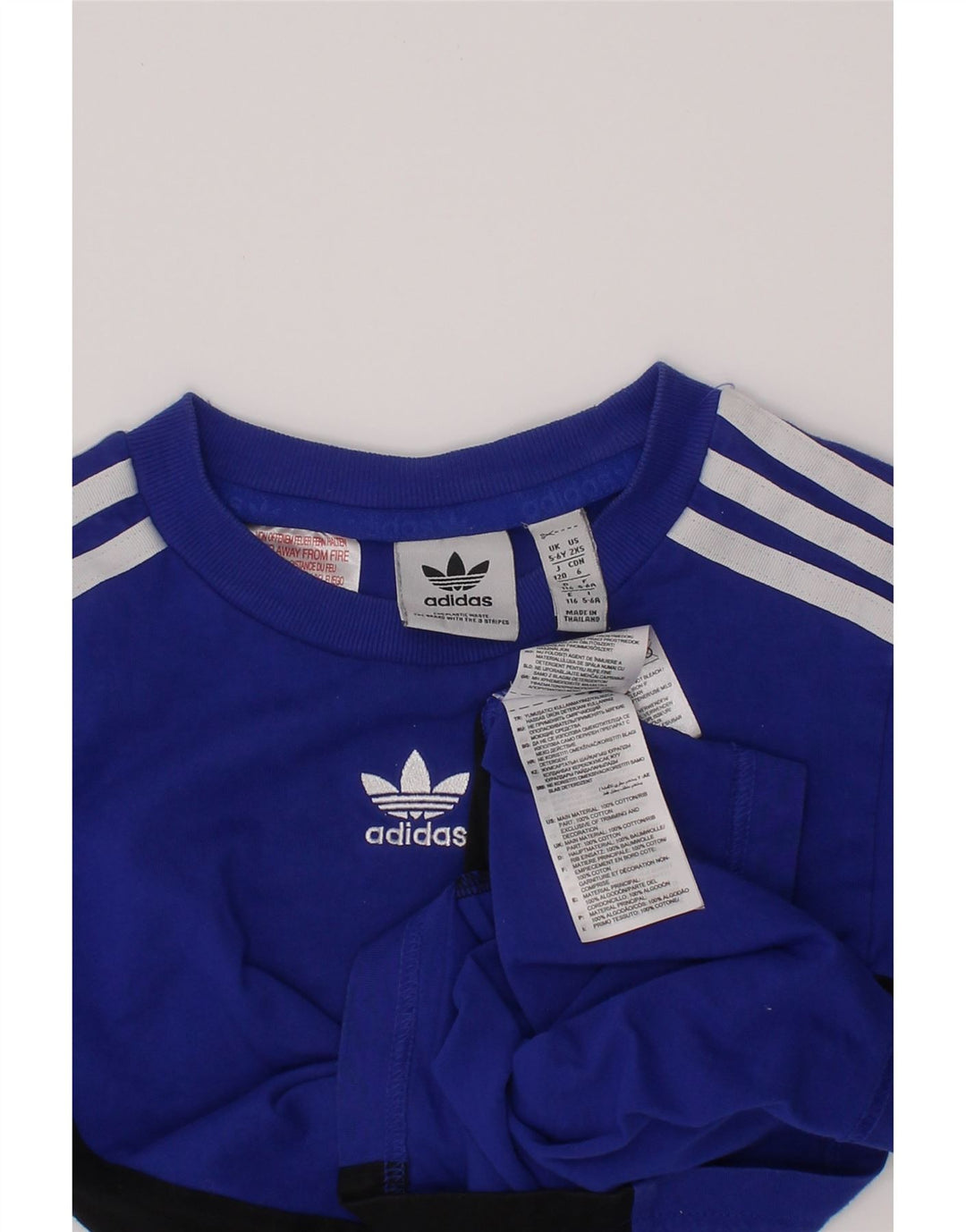 ADIDAS Boys T-shirt Top 5-6 Years Blue Colourblock Βαμβακερό
