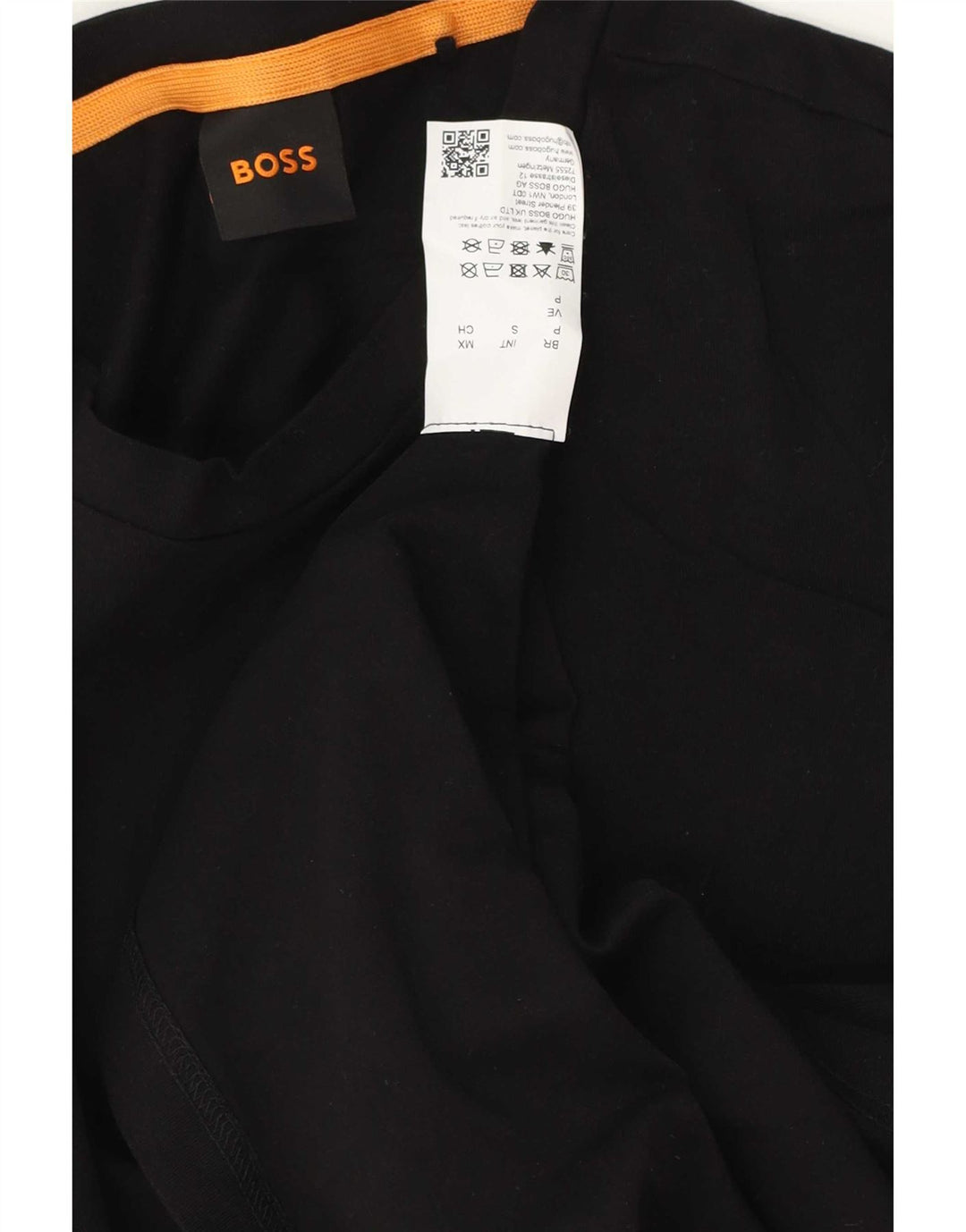 Ανδρικό μακρυμάνικο τοπ Hugo Boss, μικρό μαύρο βαμβακερό