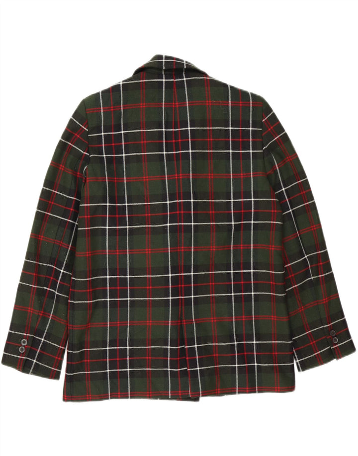 Zara Γυναικείο Μπουφάν σακάκι με διπλό στήθος UK 10 Small Green Check