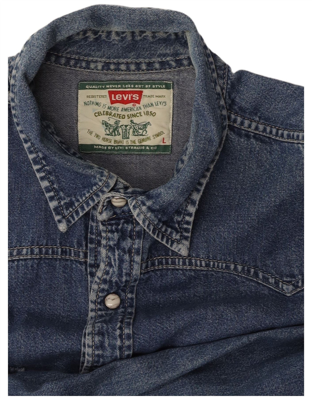 Ανδρικό τζιν πουκάμισο LEVI'S μεγάλο μπλε