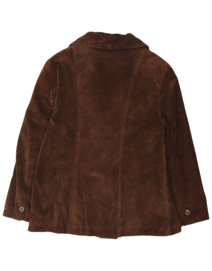 CONBIPEL Womens Suede Jacket IT 44 Medium Brown Leather
