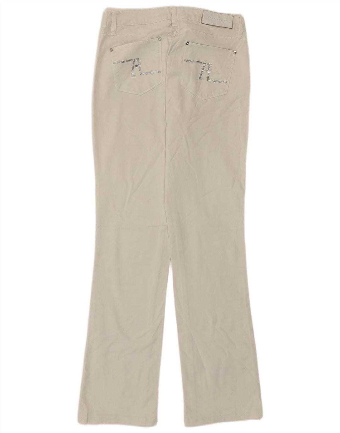 Zara Γυναικείο ίσιο τζιν EU 40 Medium W30 L30 Λευκό βαμβακερό