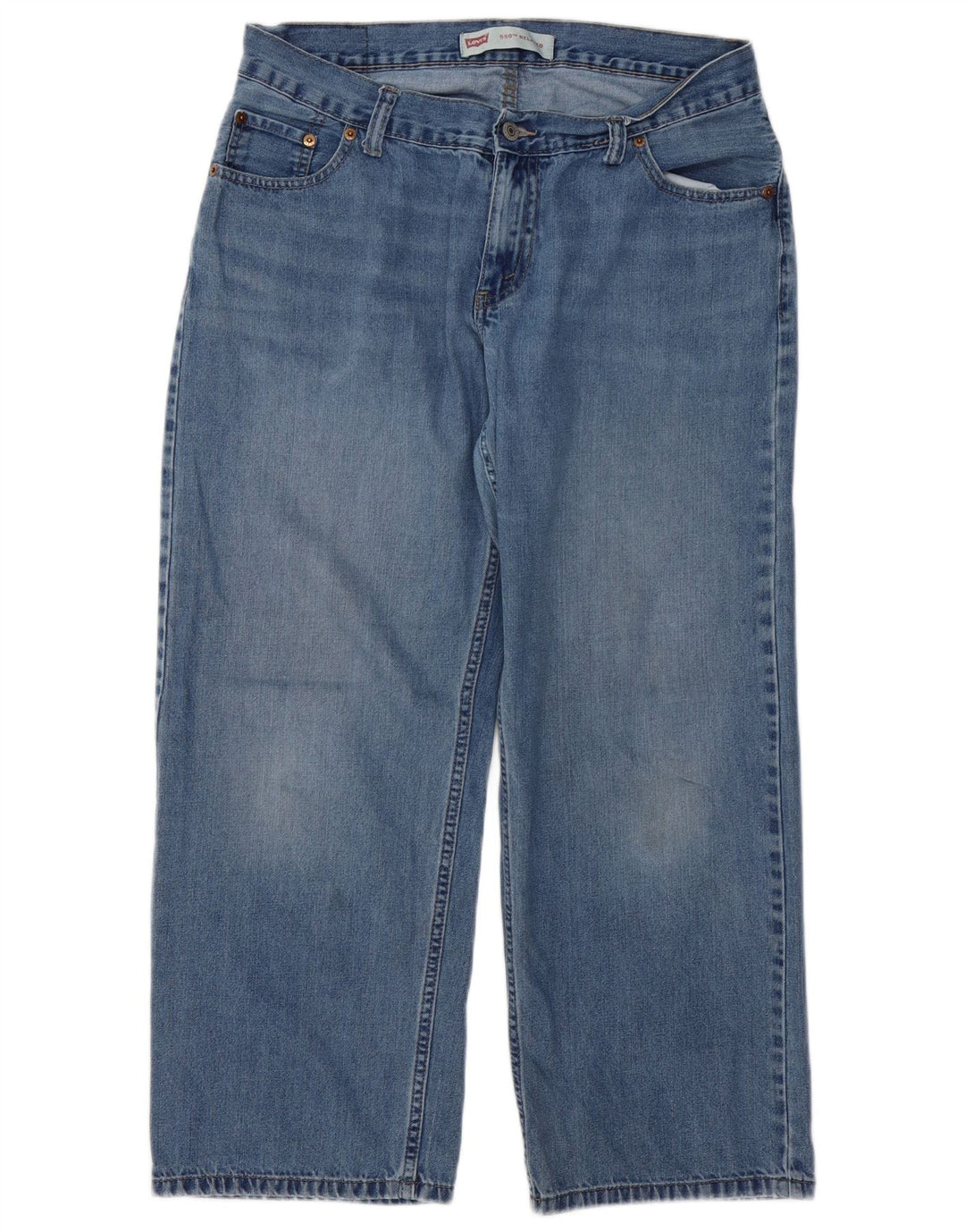 LEVI'S Boys 550 Relaxed Fit Straight Jeans 13-14 ετών W33 L28 Μπλε βαμβακερό
