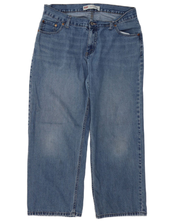 LEVI'S Boys 550 Relaxed Fit Straight Jeans 13-14 ετών W33 L28 Μπλε βαμβακερό