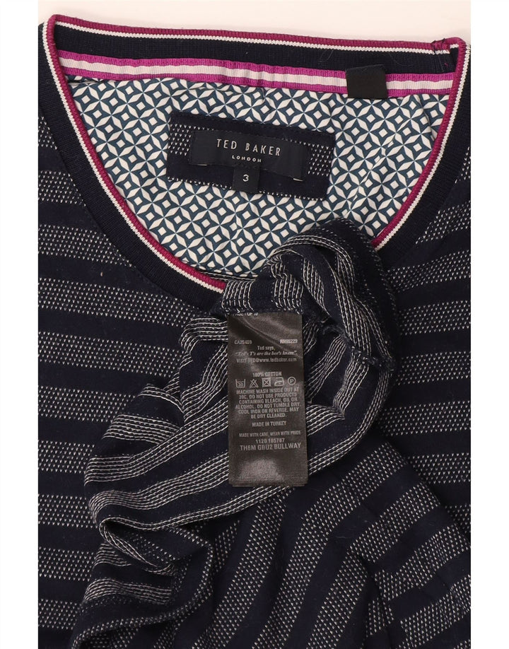 Ανδρικό T-Shirt Ted Baker Top Size 3, Βαμβακερό, μεσαίο, μπλε ναυτικό ριγέ