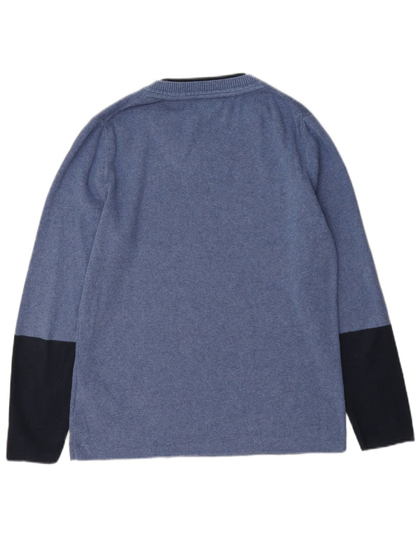 Tommy Hilfiger Γυναικείο πουλόβερ με λαιμόκαυστο UK 16 Large Blue Colourblock