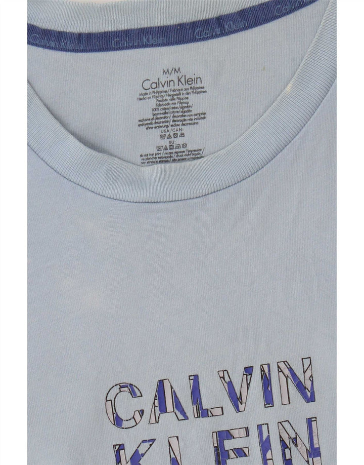 Ανδρικό γραφικό T-Shirt Calvin Klein Top από μεσαίο μπλε βαμβακερό