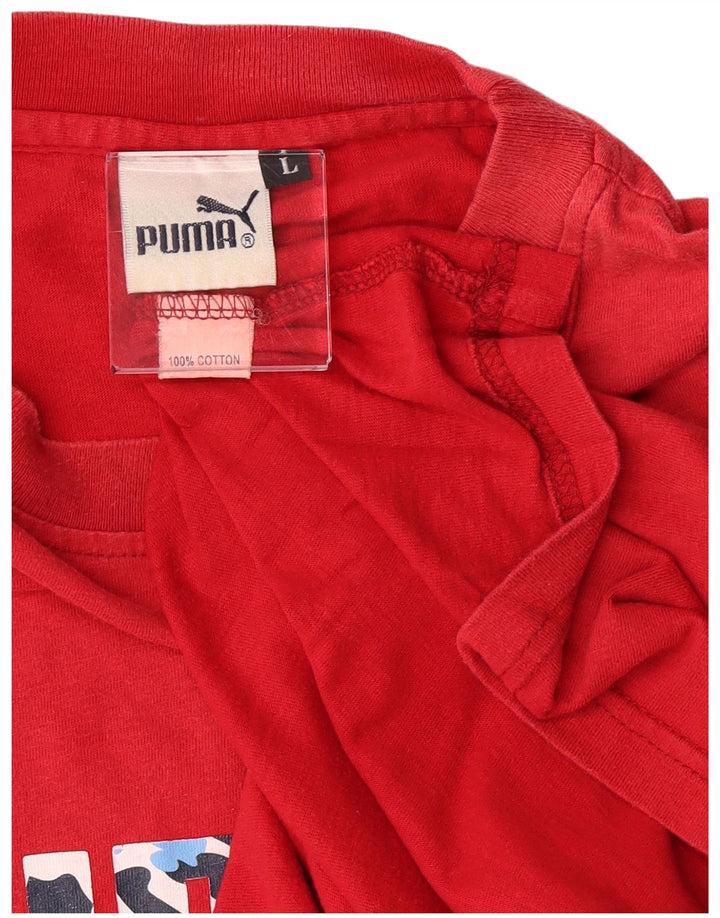Ανδρικό γραφικό T-Shirt Puma Top μεγάλο κόκκινο βαμβακερό