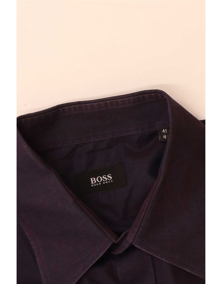 Ανδρικό πουκάμισο Hugo Boss Μέγεθος 41 16 Μωβ Βαμβακερό μεγάλο