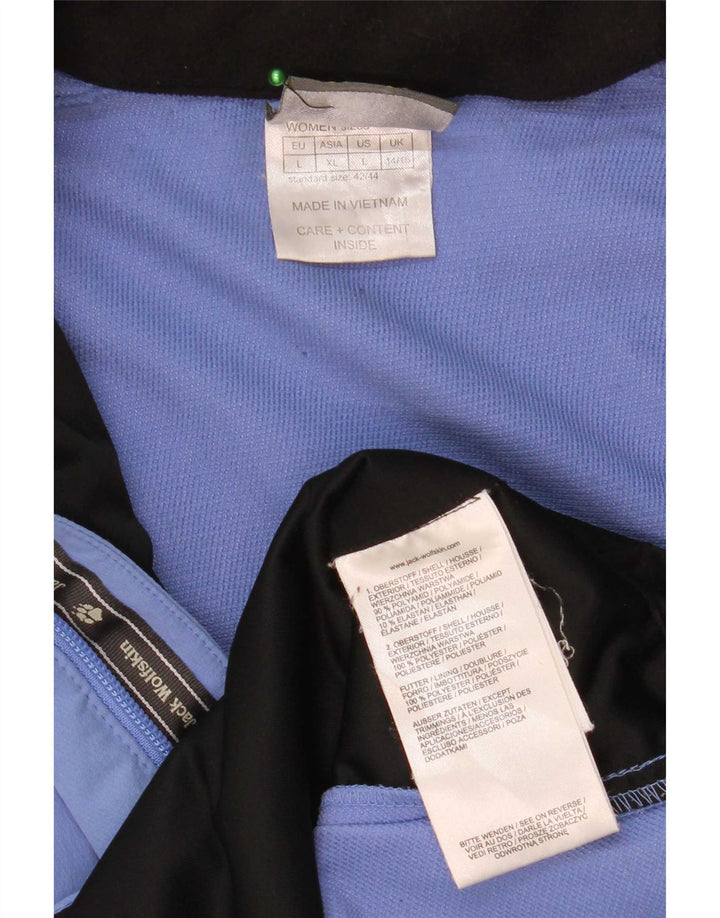 Jack Wolfskin γυναικείο μπουφάν βροχής με κουκούλα UK 14/16 μεγάλο μπλε πολυαμίδιο