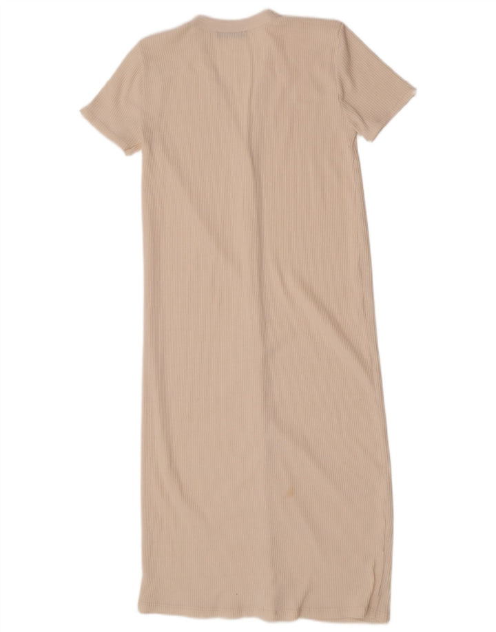 Zara Γυναικείο Bodycon Φόρεμα UK 12 Medium Off White