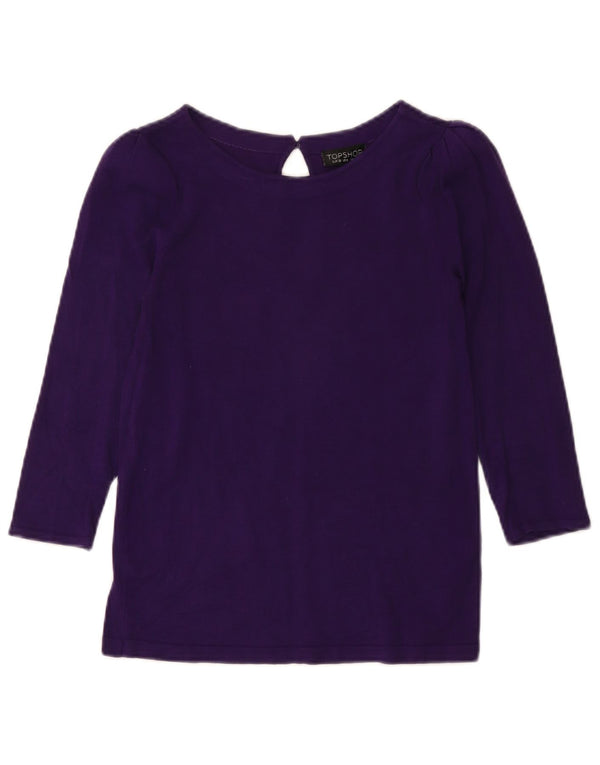 Topshop Γυναικείο Crop Top 3/4 μανίκι UK 10 Small Purple Viscose