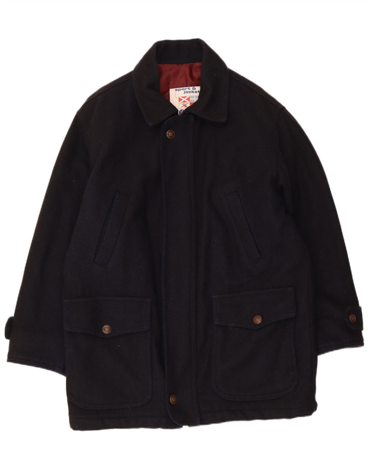 Ανδρικό παλτό Polbot UK 38 Medium Navy Blue Wool