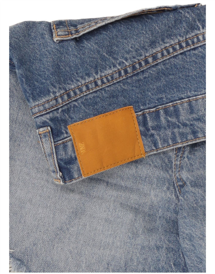 Zara γυναικείο ψηλόμεσο τζιν σορτς W30 μεσαίο μπλε