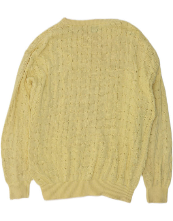 Ανδρικό πουλόβερ Benetton Boat Neck Jumper IT 50 Medium Yellow Cotton